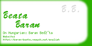 beata baran business card